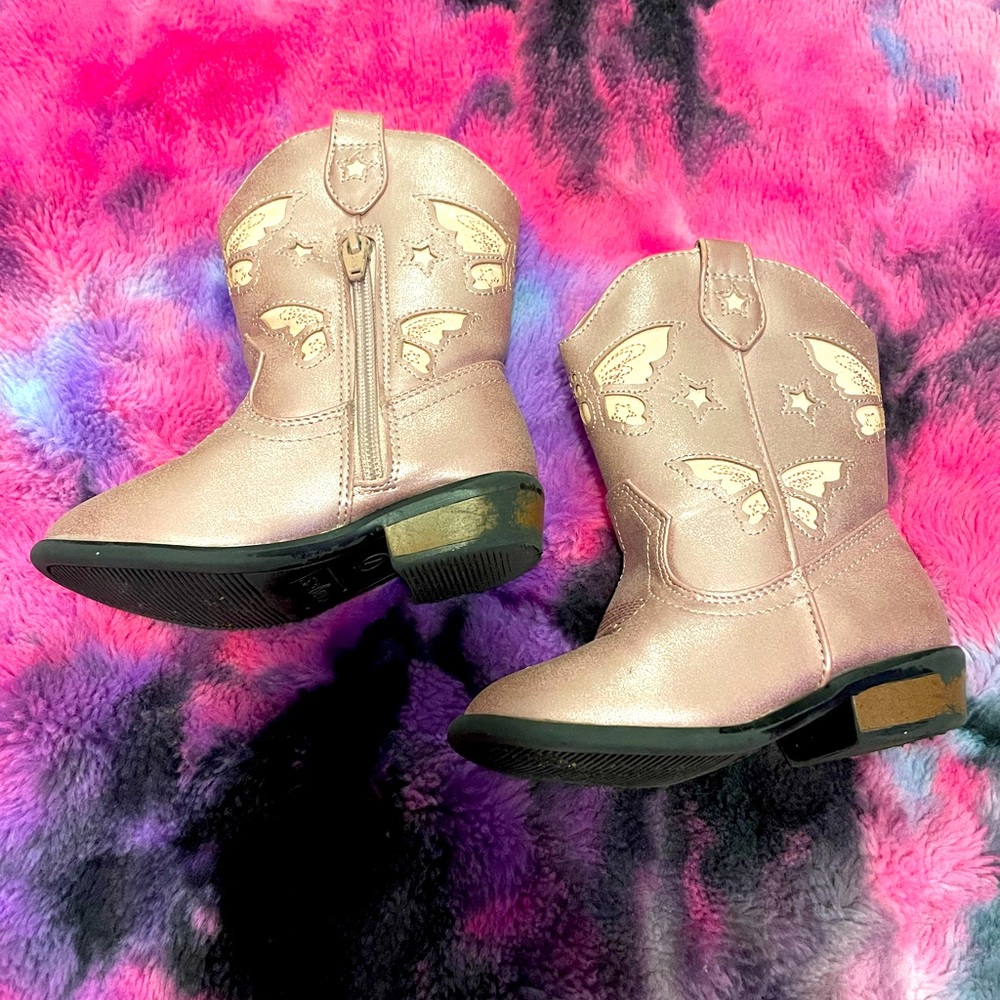 Toddler butterfly cowboy boots